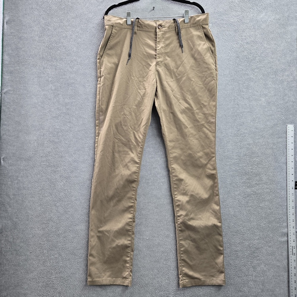 O'Neill Men Pants 33 Brown Chino Hybrid Button Modern Fit 31" Inseam Logo READ